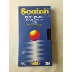 Scotch Performance High Grade T-120 VHS Tape (New & Sealed)